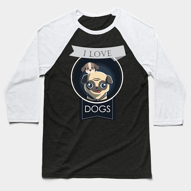 I Love Dogs Baseball T-Shirt by teespot123